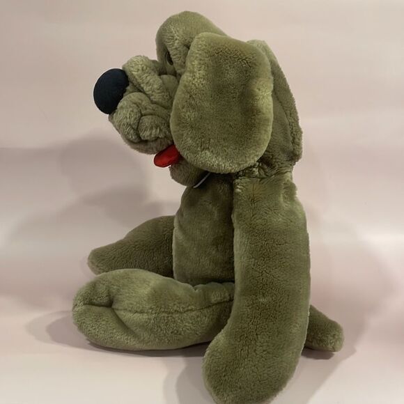 Vintage Wrinkles Plush Puppy Dog Hand Puppet Grey Beige Stuffed Animal Toy 16” - Picture 7 of 11